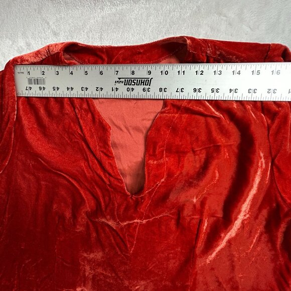 Blue Fish Womens Velvet Tunic Top & Maxi Skirt Set Size 1 Red Art to Wear - Picture 7 of 16